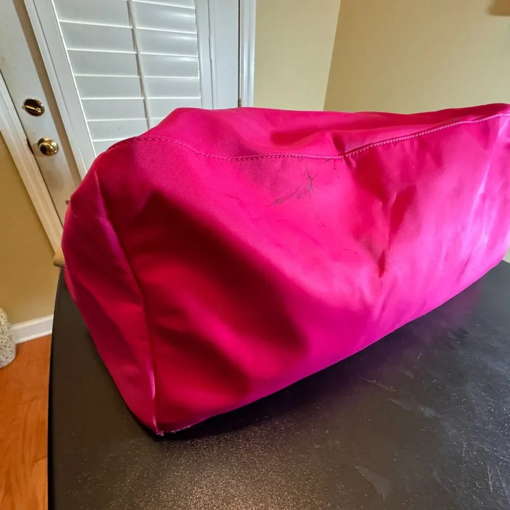 Kate spade  New York pinknylon  tote with leather straps and crossbody strap
